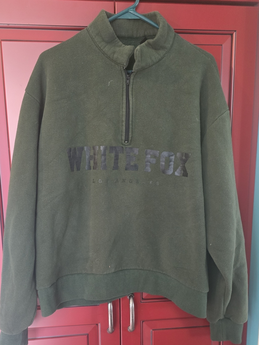 White FOX Olive Quarter-Zip Pullover Sweater
